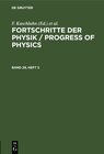 Buchcover Fortschritte der Physik / Progress of Physics / Fortschritte der Physik / Progress of Physics. Band 29, Heft 3