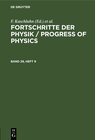 Buchcover Fortschritte der Physik / Progress of Physics / Fortschritte der Physik / Progress of Physics. Band 29, Heft 9