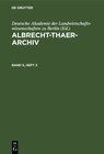 Buchcover Albrecht-Thaer-Archiv / Albrecht-Thaer-Archiv. Band 5, Heft 3