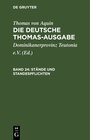 Buchcover Thomas von Aquin: Die deutsche Thomas-Ausgabe / Stände und Standespflichten