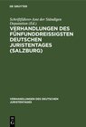 Buchcover Verhandlungen des fünfunddreißigsten Deutschen Juristentages (Salzburg)