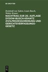 Buchcover Nachtrag zur 20. Auflage Sydow-Busch-Krantz Zivilprozeßordnung und Gerichtsverfassungsgesetz