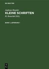 Buchcover Andreas Heusler: Kleine Schriften / Andreas Heusler: Kleine Schriften. Band 1, Lieferung 1