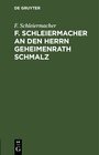 Buchcover F. Schleiermacher an den Herrn Geheimenrath Schmalz