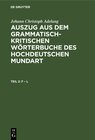 Buchcover Johann Christoph Adelung: Auszug aus dem grammatisch-kritischen Wörterbuche... / F – L