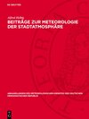 Buchcover Beiträge zur Meteorologie der Stadtatmosphäre
