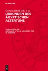 Buchcover Urkunden der 18. Dynastie