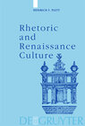 Buchcover Rhetoric and Renaissance Culture