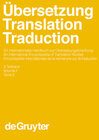 Buchcover Übersetzung - Translation - Traduction / Übersetzung - Translation - Traduction. 2. Teilband
