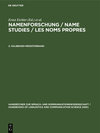 Buchcover Namenforschung / Name Studies / Les noms propres / Namenforschung / Name Studies / Les noms propres. 2. Halbband+Registe