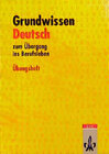 Buchcover Grundwissen Deutsch zum Übergang ins Berufsleben. In reformierter Schreibung