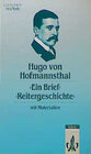 Buchcover "Ein Brief". "Reitergeschichte"