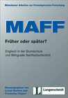 Buchcover MAFF 8: Früher oder später?