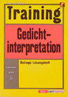 Buchcover Training Deutsch Gedichtinterpretation