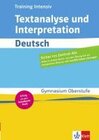 Buchcover Training intensiv Textanalyse und Interpretation Deutsch