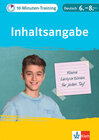 Buchcover Klett 10-Minuten-Training Deutsch Aufsatz Inhaltsangabe 6. - 8. Klasse