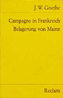 Buchcover Campagne in Frankreich. Belagerung von Mainz