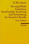 Buchcover Unvorgreifliche Gedanken, betreffend die Ausübung und Verbesserung der deutschen Sprache