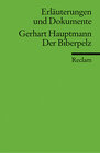 Buchcover Erläuterungen und Dokumente zu Gerhart Hauptmann: Der Biberpelz