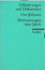 Buchcover Mutmassungen über Jakob (Erl. u. Dok.)