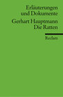 Buchcover Erläuterungen und Dokumente zu Gerhart Hauptmann: Die Ratten