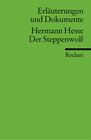 Buchcover Erläuterungen und Dokumente zu Hermann Hesse: Der Steppenwolf