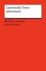 Buchcover Lateinische Texte übersetzen