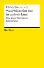 Buchcover Was Philosophie war, ist und sein kann