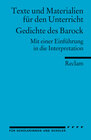 Buchcover Gedichte des Barock