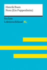 Buchcover Nora (Ein Puppenheim) von Henrik Ibsen: Lektüreschlüssel mit Inhaltsangabe, Interpretation, Prüfungsaufgaben mit Lösunge
