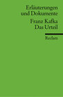 Buchcover Erläuterungen und Dokumente zu Franz Kafka: Das Urteil