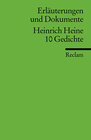 Buchcover Erläuterungen und Dokumente zu Heinrich Heine: 10 Gedichte