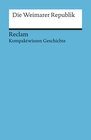 Buchcover Die Weimarer Republik