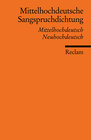 Buchcover Mittelhochdeutsche Sangspruchdichtung des 13. Jahrhunderts