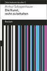 Buchcover Die Kunst, recht zu behalten