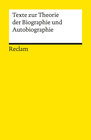 Buchcover Texte zur Theorie der Biographie und Autobiographie