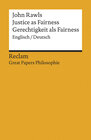 Buchcover Justice as Fairness / Gerechtigkeit als Fairness. Englisch/Deutsch