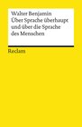 Buchcover Über Sprache überhaupt und über die Sprache des Menschen