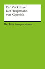 Buchcover Interpretation. Carl Zuckmayer: Der Hauptmann von Köpenick