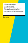 Buchcover Textausgabe + Lektüreschlüssel. Heinrich Heine: Deutschland. Ein Wintermärchen
