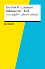 Buchcover Textausgabe + Lektüreschlüssel. Gerhart Hauptmann: Bahnwärter Thiel