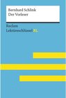 Buchcover Der Vorleser von Bernhard Schlink: Reclam Lektüreschlüssel XL / Reclam Lektüreschlüssel XL
