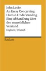 Buchcover An Essay Concerning Human Understanding / Ein Versuch über den menschlichen Verstand. Auswahlausgabe / Reclams Universal