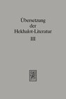 Buchcover Übersetzung der Hekhalot-Literatur