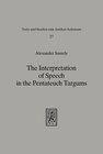 Buchcover The Interpretation of Speech in the Pentateuch Targums