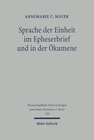 Buchcover Sprache der Einheit im Epheserbief und in der Ökumene