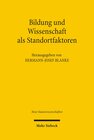 Buchcover Bildung und Wissenschaft als Standortfaktoren