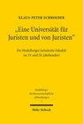 Buchcover "Eine Universität für Juristen und von Juristen"