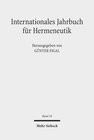 Buchcover Internationales Jahrbuch für Hermeneutik
