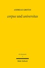 Buchcover corpus und universitas